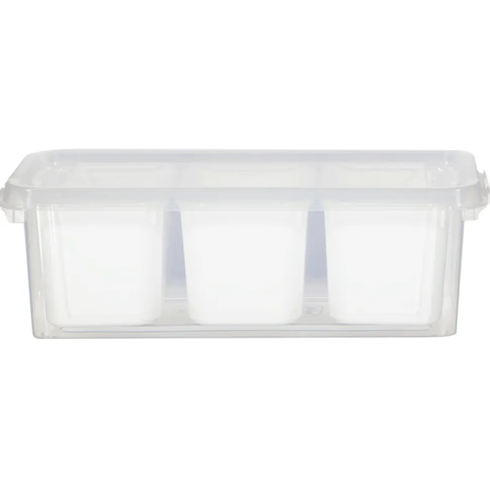 Opbergdoos met 3 bakjes - Wit